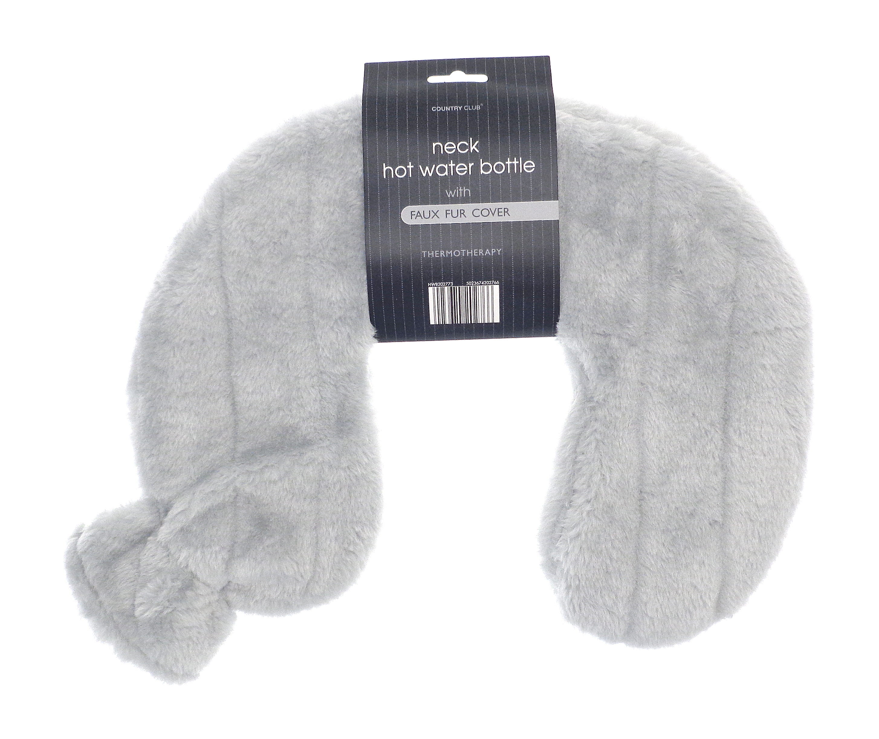 Silver Grey Faux Fur Neck Hot Water Bottle Barnardo s Online Charity Shop